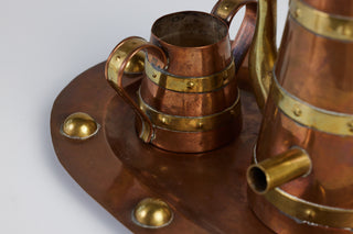 R. Martinez Mexican Brass & Copper Tea Service Set