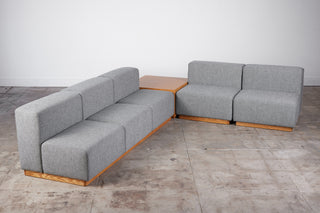 Pair of Giancarlo Piretti Style Modern Cubic Sofa Seats