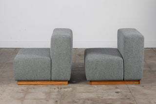 Pair of Giancarlo Piretti Style Modern Cubic Sofa Seats